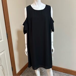 City Streets Off the shoulder black dress.